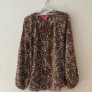 Lily Pulitzer Saige Silk “My Favorite Spot” Sz L NWT